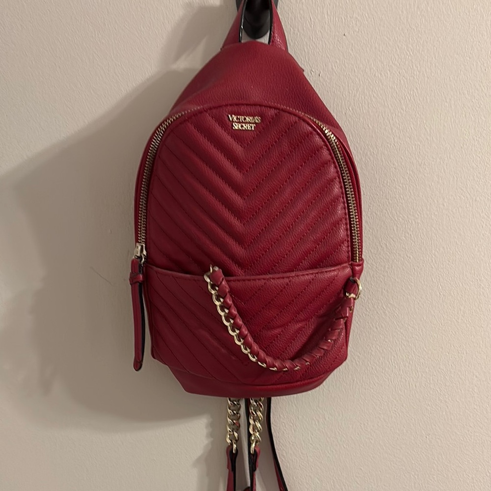 Victoria's Secret Red Quilted Backpack